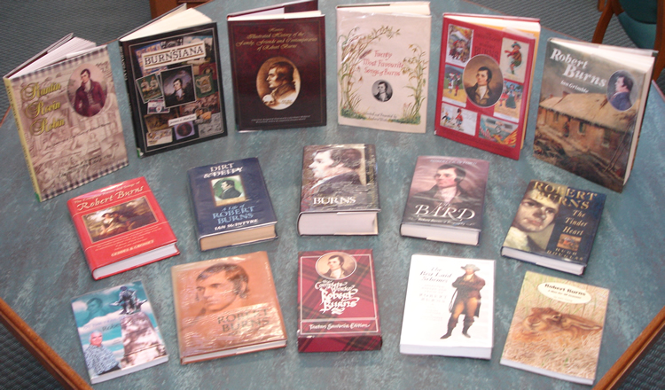 A small selection from the extensive Burns reference collection in the local history area of Ayr Carnegie Library.